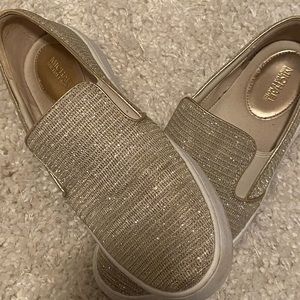Michael lord gold glitter slides